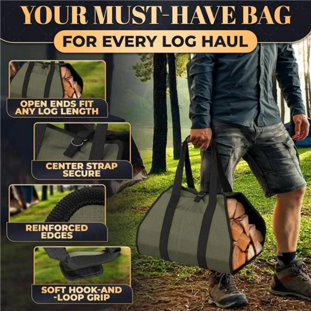Water-Resistant Firewood Carrier Bag – 39.4
